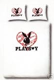 Playboy White Single Duvet and Pillowcase Bed Set
