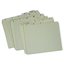 Globe-Weis Pressboard Vertical Guides, Letter Size, A-Z Index, 25 per Set, Blue, (95PX2125)
