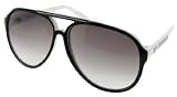 Gucci Men's 1627/S Aviator Sunglasses,Black White Frame/Grey Gradient Lens,One Size