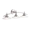 Kichler Lighting 6463NI Structures 3-Light Halogen Wall Mount Bath Strip, Brushed Nickel with Satin-Etched Glass