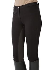 Pfiff - Pantalones de equitación con culera para mujer negro schwarz-braun Talla:38