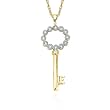 14K Yellow Gold 0.08 ct. Diamond ''Key'' Pendant with Chain
