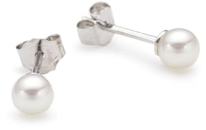 Valero Pearls-Ohrstecker Sterling Silber Süßwasser-Zuchtperlen weiß ca. 4,0-4,5 mm