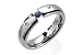 Pinnacle Blue Sapphire Titanium Three-Stone Tension Set Ring