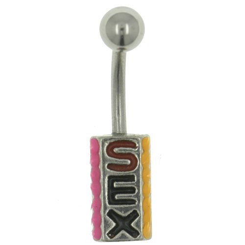 The Pugster Sex Dangle Belly Ring. A cute “sex” belly/navel ring with tiny 