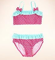 Square Neck Heart Print Frill Bikini