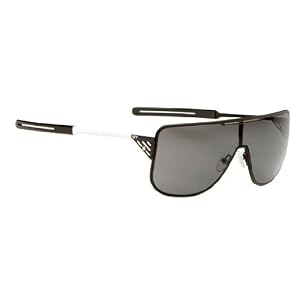SPY OPTIC Womens YOKO Sunglasses in Matte Black With White Temple With Grey Lenses