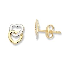 Miore Damen-Ohrstecker Doppelherzchen 750 Gelb-/Wei�gold MK033E