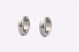 Small Curvy Stainless Steel Hinged Hoop Earrings with Brushed Finish