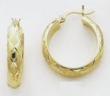 Diamond Cut Hoop Earrings - TF120