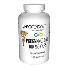 Pregnenolone, 100 mg, 100 capsules