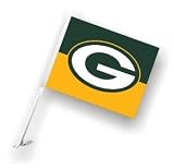 Fremont Die- Inc. 98956 Car Flag W/Wall Brackett - Green Bay Packers