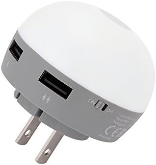 Wall Charger,PEPECO USB Wall Plate Charger with LED Night Light Travel Adapter ETL Approved (Blue)