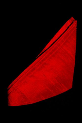 Bright Red Dupioni Silk Pocket Square