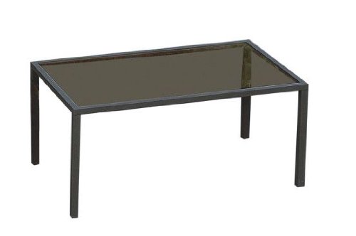 Ambientehome 63705 Tisch Nairobi inkl. Glasplatte ca. 150 x 90 x 75 cm, Polyrattan, schwar Preisvergleich