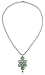 Yellow Gold Filled Jadeite Necklace w/ Carved Pendant & Green Amethyst Teardrop, 18