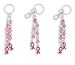 Wholesale 36 Pc Pink Ribbon Breast Cancer Beaded Key Chain Purse Charms