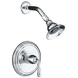Kohler Tub Shower K T396 4 Kohler Devonshire Rite temp Pressure balancing Shower Faucet Trim Polished Chrome w Vibrant Polished Brass Accent