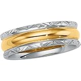 14K Two Tone Gold Design Band