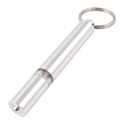 Cylinder Shape Anti-Static Keychain Silver Tone Clear Car Static Electricity Releaser Discharger