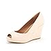 DREAM PAIRS REVEA Women's Casual Outdoor Slip On Open Toe Wedge Heel