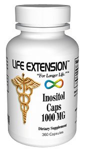 Life Extension Inositol Vegetarian Capsules, 1000 mg, 360 Count