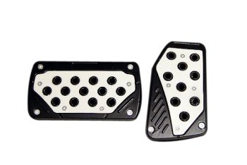 Black Rim White Inner Plates 2pc Automatic (AAA) Racing Pedals