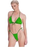 Opaque Bikini Tie Top and Thong Set