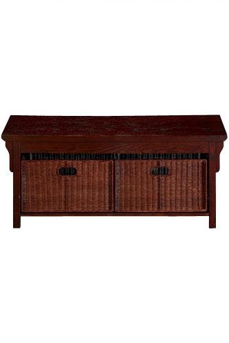 Kitchen: Craftsman Cocktail Table With Wicker Baskets