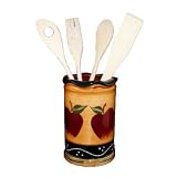 Kitchen Utensil Holder With Tools Apple Decor