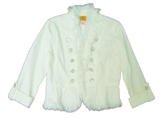 Ruby Rd White Hot Long Sleeve Fringe Denim Jacket