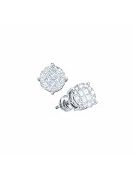 14K White Gold Diamond Earrings (1 cttw)