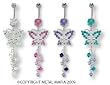 ELEGANT GEMED BUTTERFLY BELLY RING BNABFL87CL -CLEAR