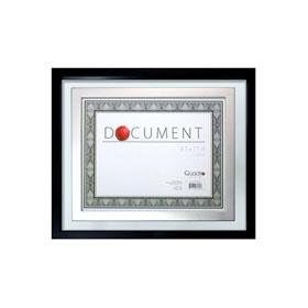 Quadro Designs Wood Document Frame, Holds 8.5x11, Photo, Color: Black/Silver.