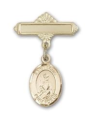 14K Gold Baby Badge with St. Louis Charm and Polished Badge Pin