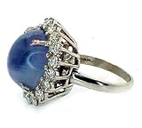 Vintage Star Sapphire & Diamond Ring in Platinum