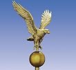 Whitehall 00803 Medium Flagpole - Eagle - Gold Bronze - 00803
