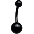 Black Electro Titanium Belly Ring -3/8"