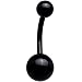 Body Candy 14 Gauge Stainless Steel Unisex Curved Barbell Black Belly Button Ring 3/8