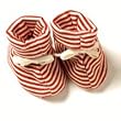 Sckoon Organic Cotton ZEN Booties Red Stripes - 0-6 Months