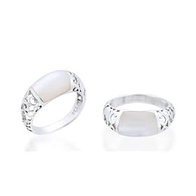 White Mother of Pearl Ring Sterling Silver by 