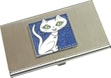 White Pretty Kitty Business Card Holder / Case