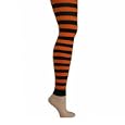 WILD ORANGE & BLACK STRIPED SEMI OPAQUE FOOTLESS TIGHTS