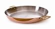 Mauviel Cuprinox Pour La Table 14-Inch Paella Pan with Bronze Handles