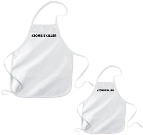Zombie Underground #Zombie Killer Adult & Toddler White Apron Set