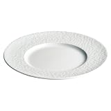 Apilco Aqua 11-Inches Flat Plate, White Embossed by 