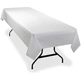 Genuine Joe GJO10324 Plastic Banquet-Size Rectangular Table Cover Roll, 300' Length x 40" Width, White