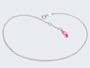 Fu�kette Silber (Erbskette) mit kleinem Flip Flop Anh�nger rosa - 2mm Breite, L�nge 28cm - echt 925 Silber