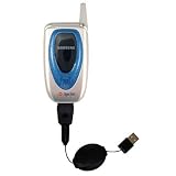 Retractable USB Cable for the Samsung SPH-A660 with Power Hot Sync and Charge capabilities - Gomadic Brand w/ TipExchange Technology