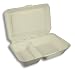 Stalkmarket 100% Compostable Sugar Cane Fiber Hinged Container, 2-Compartment, 250-Count Case